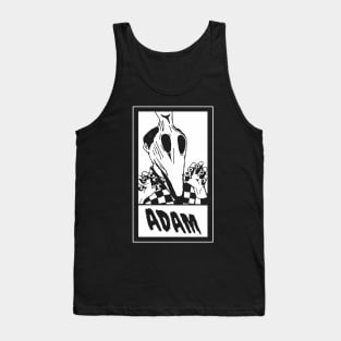 Adam Ghost Dead Monster Halloween 80's Horror Spooky Scary Character All Black Tank Top